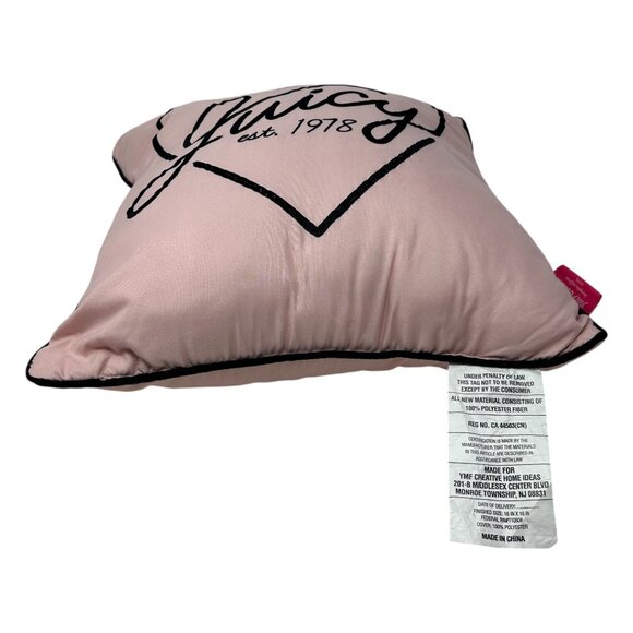 Juicy Couture Pink Throw Pillow Heart Home Decor Accent Logo Baddie Coquette Y2K - Picture 10 of 15